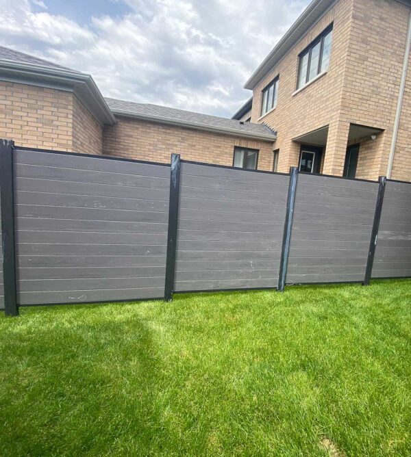 Horizontal Chai Grey Vinyl Fence Burlington