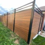 Horizontal Mocha Walnut Vinyl Fence Panels Burlington