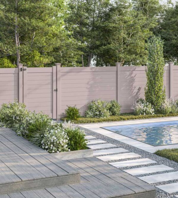 Horizontal Tan Vinyl Fence Panels Burlington