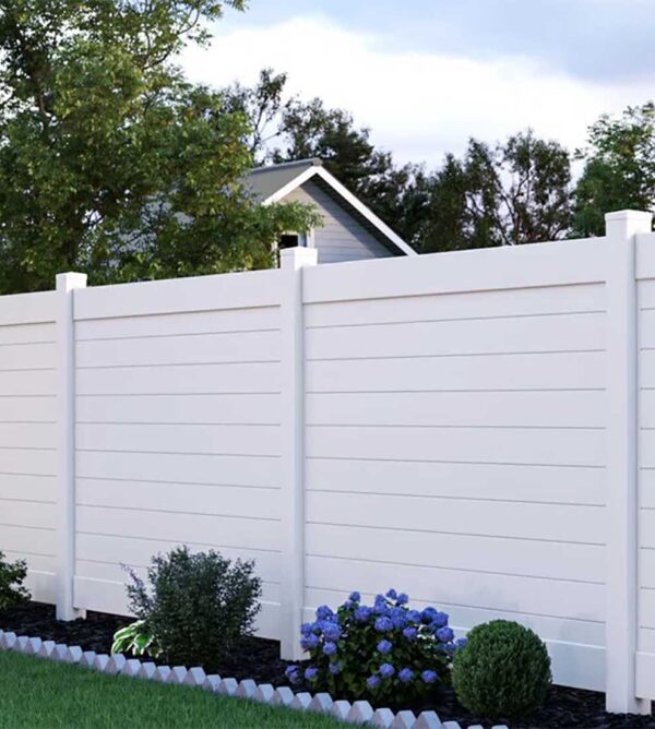 Horizontal White Vinyl Fence Panels Burlington
