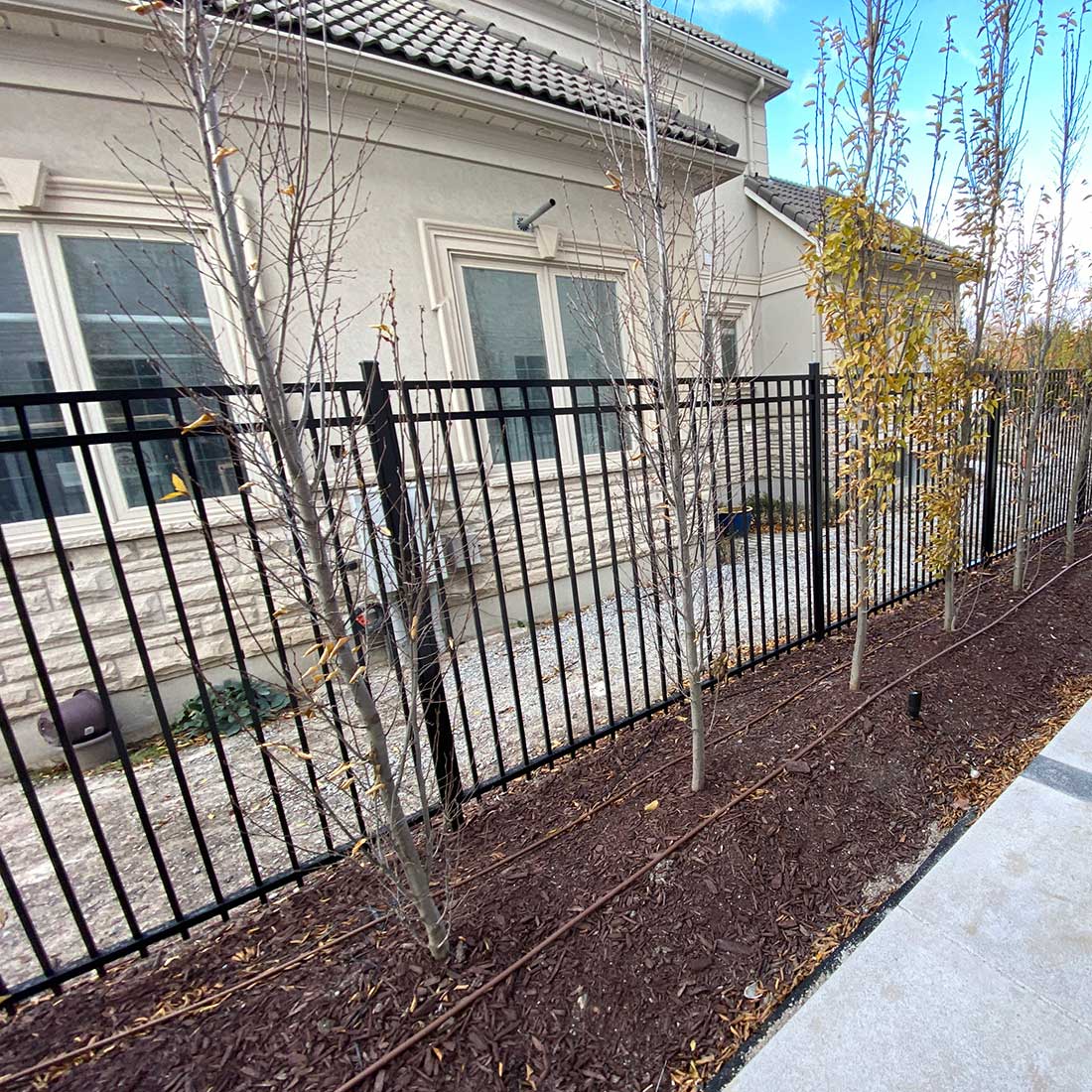 Aluminum Picket Flat Top Fence Panels Installed in Burlington
