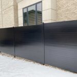 Aluminum Privacy Fence Panels-Horizontal Aluminum Privacy Fence Panels installed in Burlington