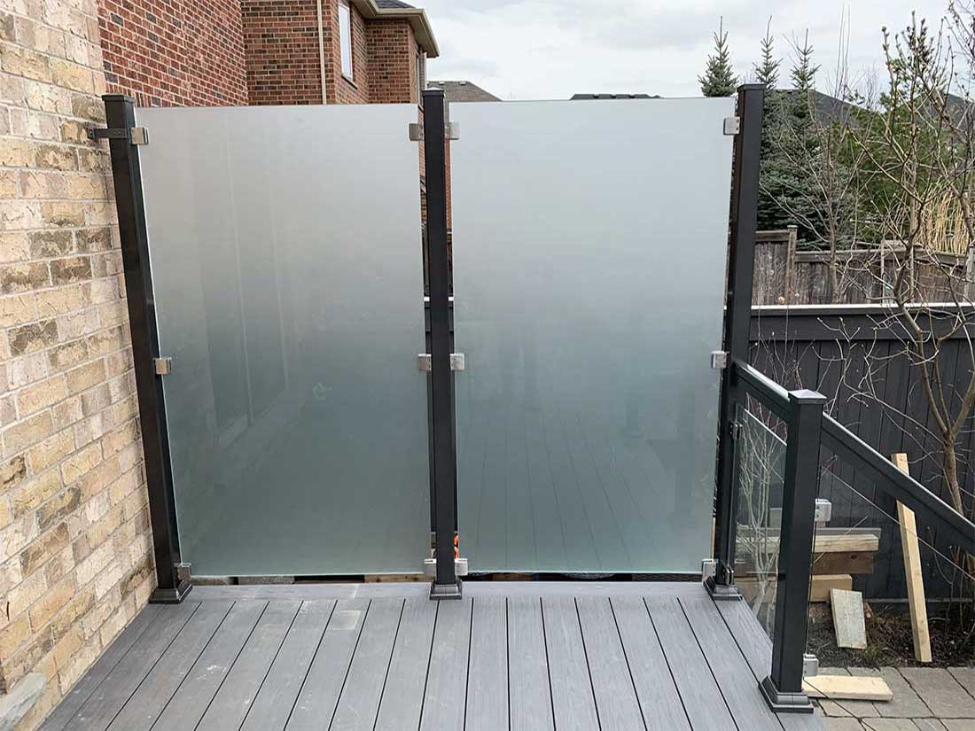 Frameless Glass Privacy Screens installed in Barrie