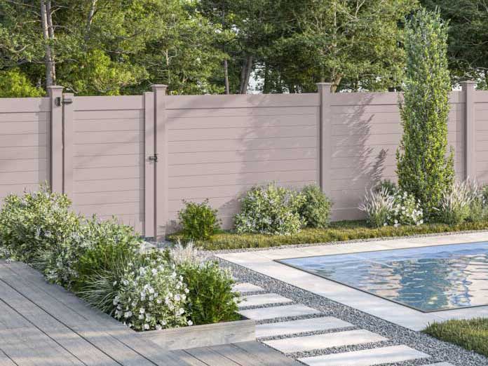 Horizontal Tan Vinyl Fence Panels