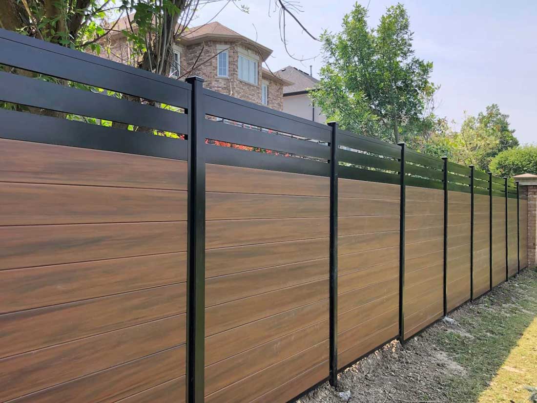 Mocha Walnut Vinyl Fence Panels-Vinyl Fence-Vinyl Privacy Fence Installed in Barrie