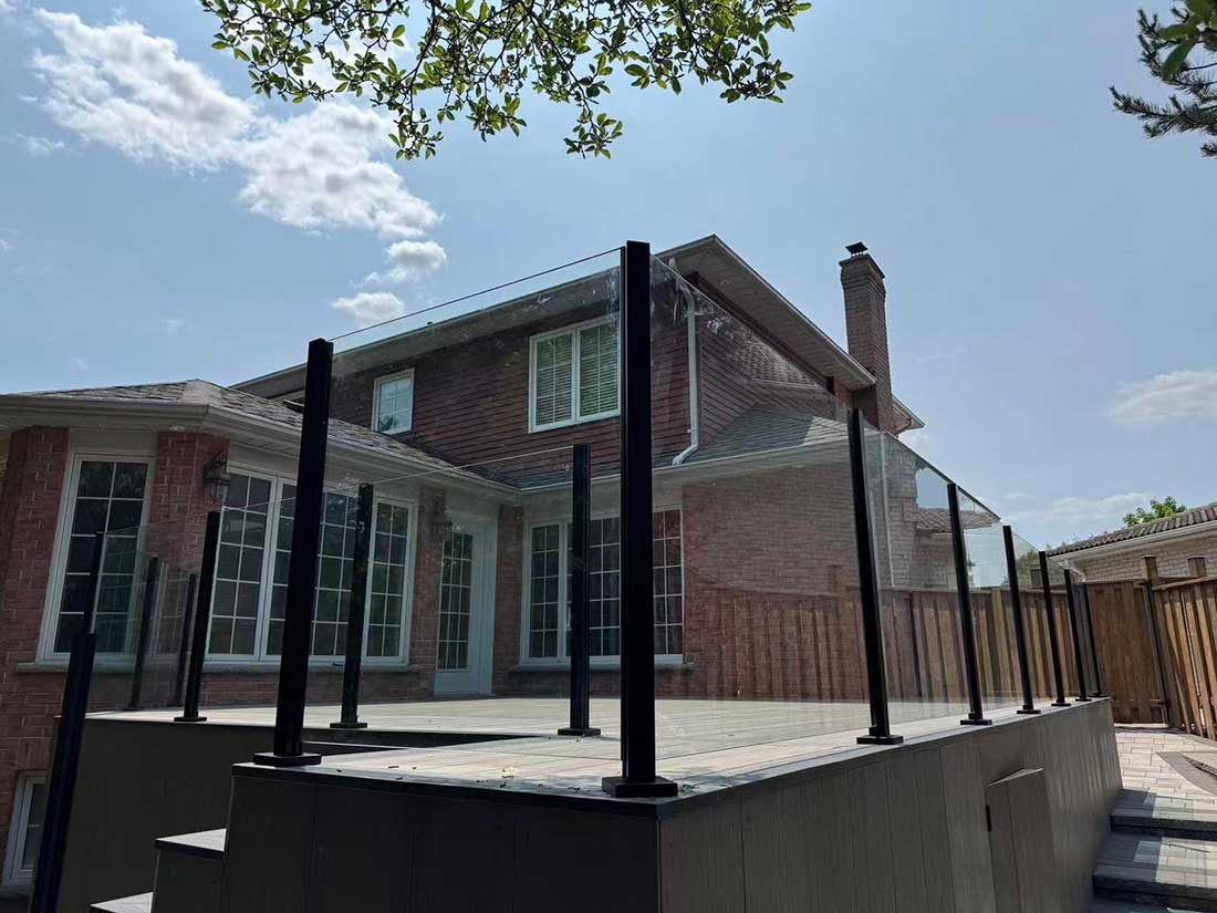 Semi Frameless Aluminum Glass Railings Installed in Burlington-Ontario
