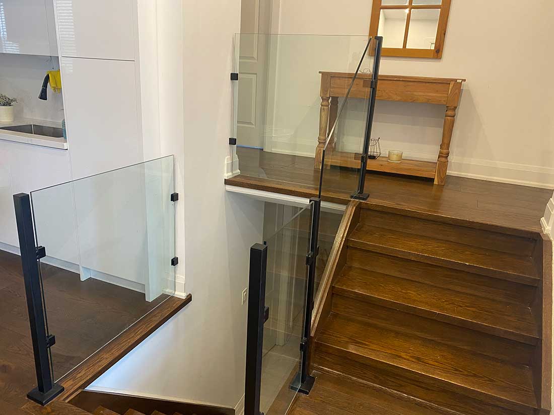 Semi Frameless Aluminum Glass Railings Installed in Burlington