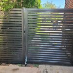Semi Privacy Aluminum Fence Panels Burlington-Horizontal Aluminum Fence Panels installed in Burlington